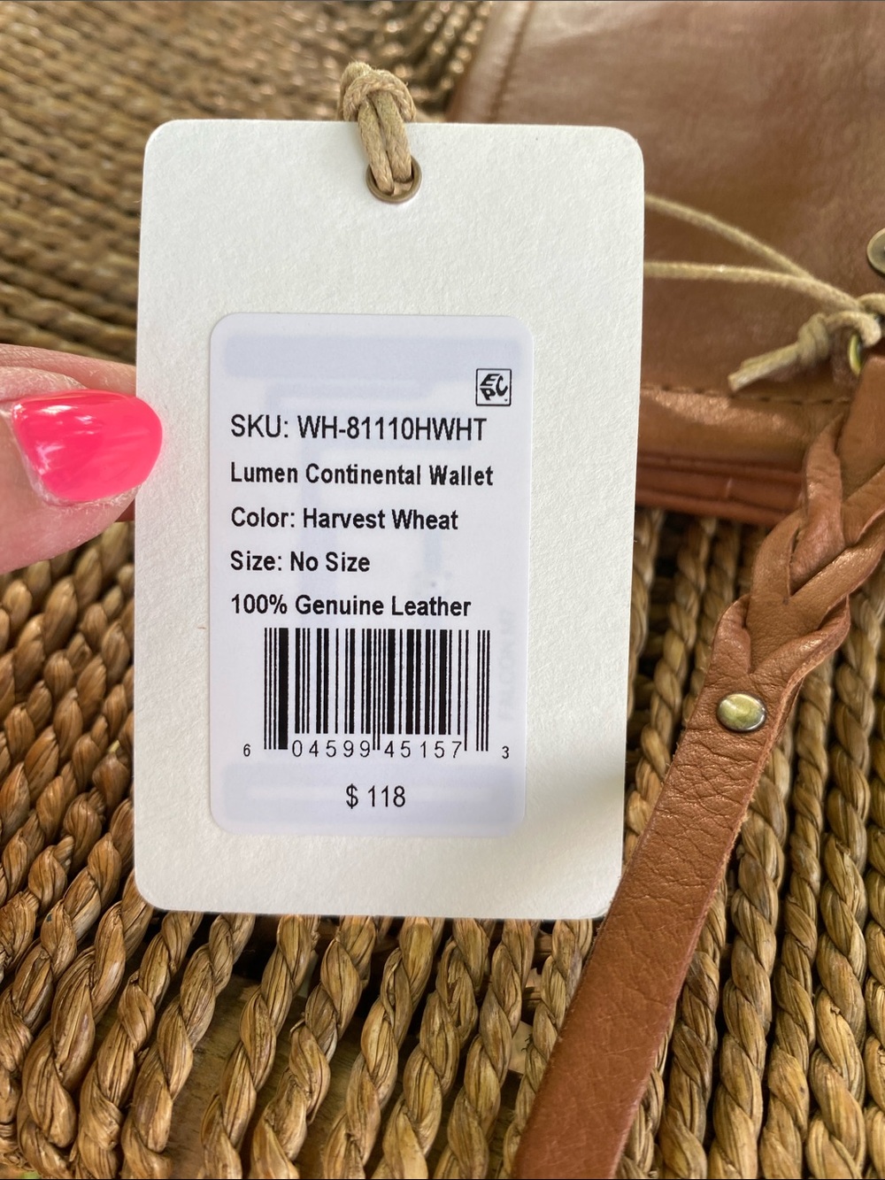HOBO Leather Wristlet Wallet in Saddle/Tan - Picture 10 of 10